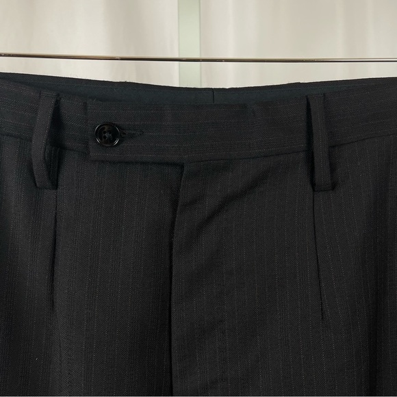 Dolce & Gabbana 32 x 28 Mens 100% Virgin Wool Black Slacks Office Pinstripe - Picture 3 of 6